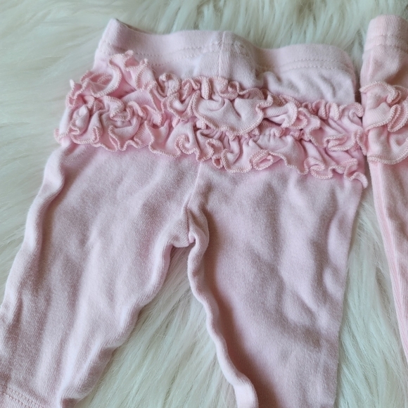 Carters Child of Mine Little Girl Pink Ruffle Bottom Pants Size Newborn - Picture 6 of 8
